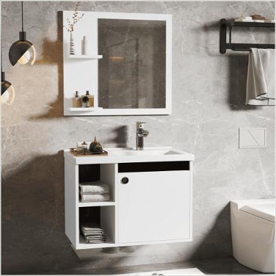 Conj Gabinete C/ Espelheira E Cuba Para Banheiro Adonis Branco Com Preto