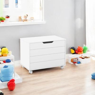 Bau Caixa De Brinquedos Toys Com Tampa E Rodizios Branco