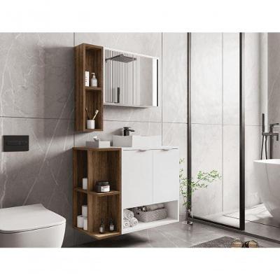 Conj Banheiro Gabinete E Espelheira Ibiza Branco Naturalle