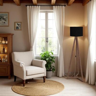 Luminaria Piso 1.6 Tripe Integra Finger Abajur Cupula Preta - Ofertamo