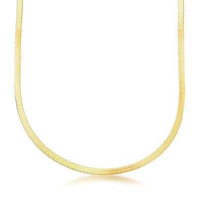 Colar Choker Fita Laminada 3mm Banhada A Ouro 18k