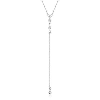 Colar Gravatinha Bolas 3mm Ponto De Luz Prata 925