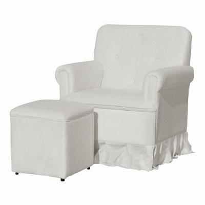 Poltrona Balanço De Amamentação Quarto Com Puff Giulia Suede Suede Bege