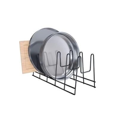 Suporte Organizador De Tampas, Formas E Travessas Aramado Elegance Dicarlo 13,5 X 32,8 X 15,5 Cm Cor:preto