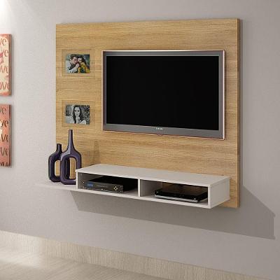 Painel Para Tv Hades Cinamomo E Off White Até 46 Polegadas Valdemóveis