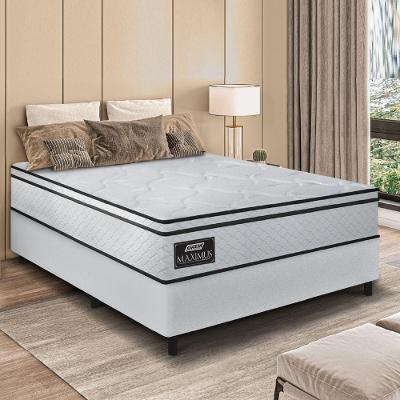 Cama Box Casal Gazin Colchão Molas Ensacadas 138x188x62cm Maximus Branco