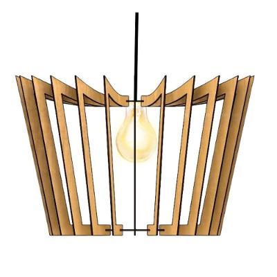 Luminária Teto Tipo Pendente Coroa Mdf Completa - MDF Cru
