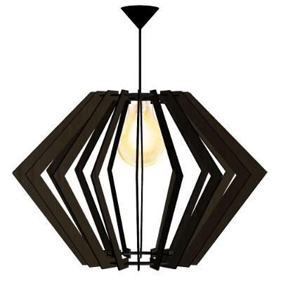 Luminária Teto Tipo Pendente Pegasus Mdf Completa - Preta