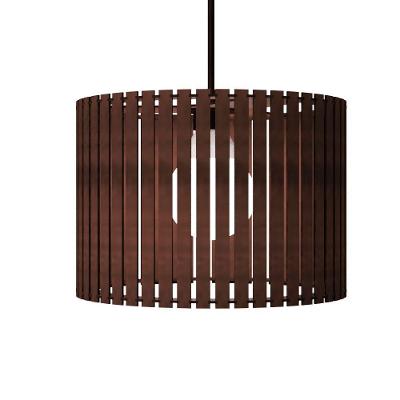 Luminária Pendente Berlim Modelo Ripado - Marrom