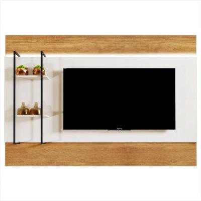 Painel Granada Para Tv 65 Polegadas Com Led Mavaular Naturalle Com Off White