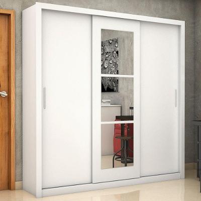 Guarda-roupa Clarice Com Espelho Branco Carioca Móveis Branco