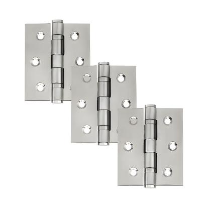 Dobradiça Para Porta Haga 3.1/2 Com Rolamento Embutir 60kg Inox 304 Com 3 Peças