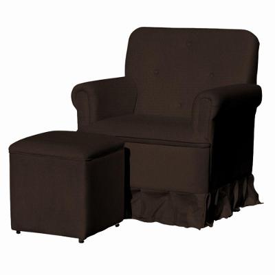 Poltrona Balanço De Amamentação Quarto Com Puff Olivia Suede Suede Marrom