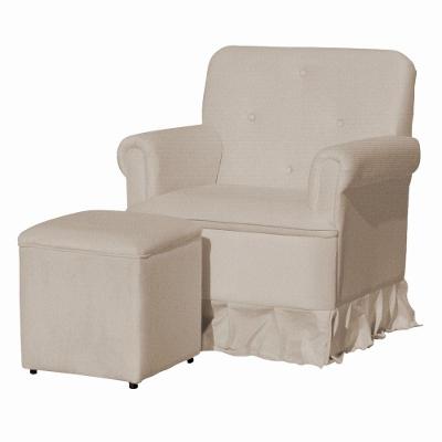Poltrona Balanço De Amamentação Quarto Com Puff Olivia Suede Suede Cappuccino