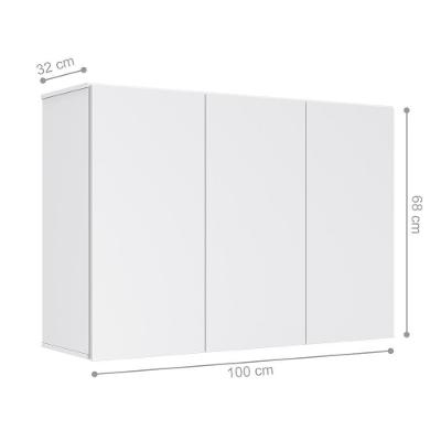 Armário Aéreo Aliex 03 Portas Branco