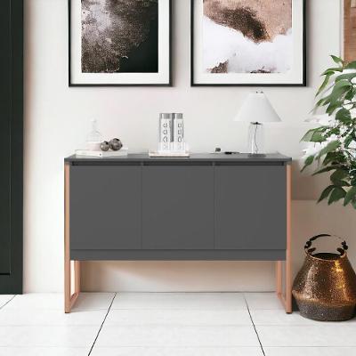 Buffet Elegante Com 3 Portas Turim Preto Cobre