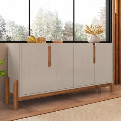 Buffet Agnes Off White-cedro 4 Portas Com Detalhe Curvo
