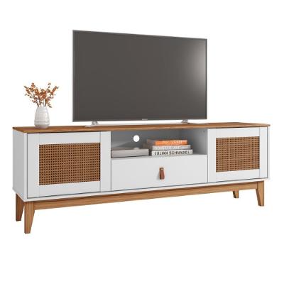 Rack 2 Portas Para Tvs De 60 Polegadas Vienna Branco Noce