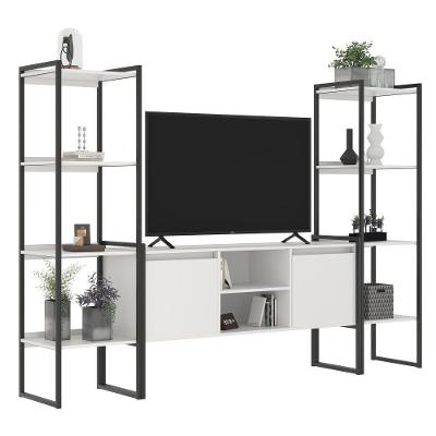 Rack 2 Portas Com Estante Clean Branco