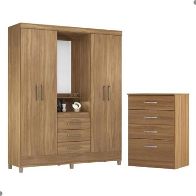 Conjunto Quarto Guarda Roupa E Comoda Ravenna Amendola