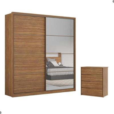 Conjunto Quarto Guarda Roupa Com Espelho E Comoda Napolis Amendola