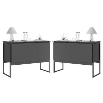 Conjunto De Buffets Industriais Milão Preto Onix