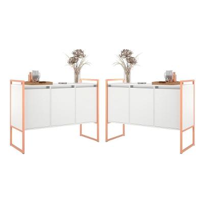 Aparador Estilo Industrial Buffet Com 3 Portas 2 Unidades
