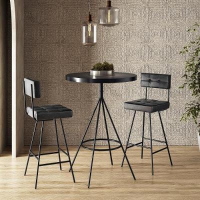 Conjunto Mesa Com 2 Banquetas Grecia Preto