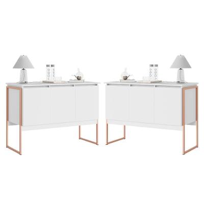 Conjunto De Buffets Industriais Milão Branco Cobre