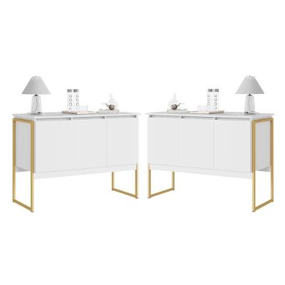 Conjunto De Buffets Industriais Milão Branco Dourado