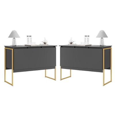 Conjunto De Buffets Industriais Milão Preto Dourado