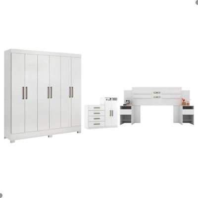 Conjunto Quarto De Casal Completo Ferrara Branco