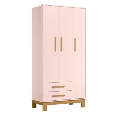 Roupeiro Com 3 Portas Segóvia Rosa Acetinado