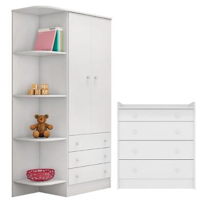 Cômoda E Roupeiro Com 2 Portas Montreal Branco Branco