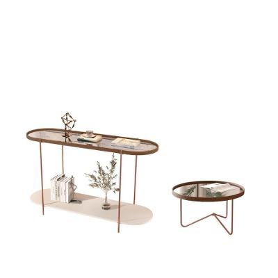 Conjunto Mesa E Aparador Salamanca Castanho Bronze