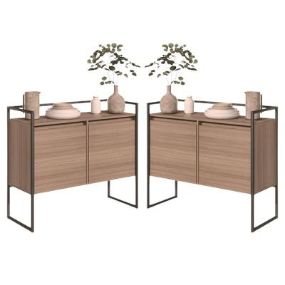 Conjunto Buffet Aparador Industrial 2 Portas Montana