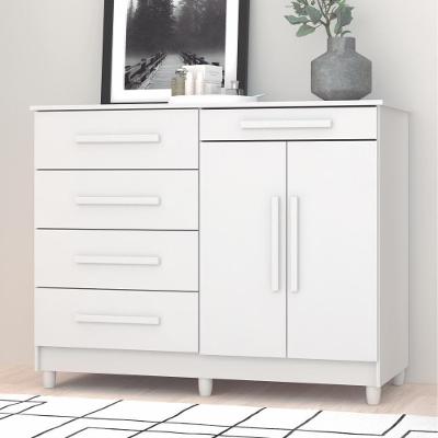 Cômoda Muskogee 5 Gavetas 2 Portas Branco