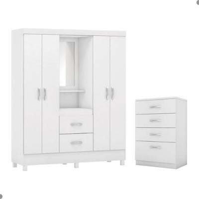 Conjunto Quarto Guarda Roupa E Comoda Ravenna Branco