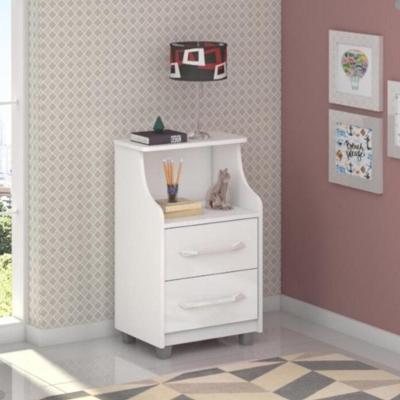 Mesa De Cabeceira 2 Gavetas Topázio Branco