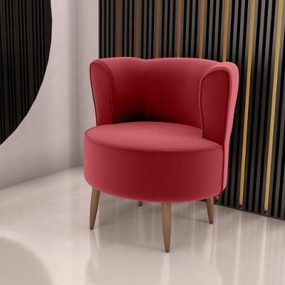 Poltrona Decorativa Para Sala Ariel Veludo Vinho
