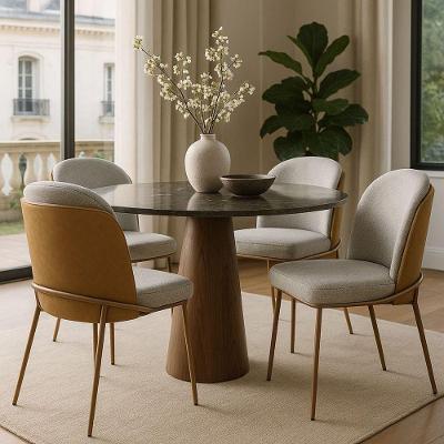 Kit 4 Cadeiras Estofada Sala De Jantar Aço Carbono Pintura Epóxi – Maya Exclusiva Linho Lincoln Cinza