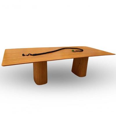 Mesa De Jantar Cone Retangular Duo 180x100cm Base Freijó Tampo Freijó