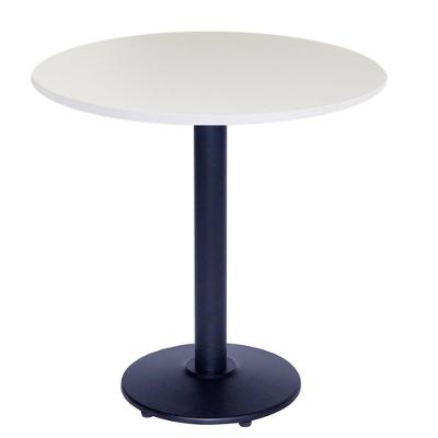 Mesa Zeta Ferro Preto 75 Cm (alt) Disco Redondo Tampo Mdp Redondo 80 Cm (larg) X 2,5 Cm (alt) Branco
