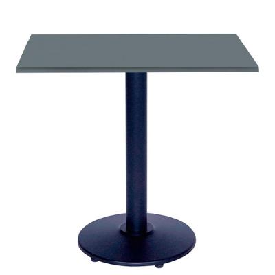 Mesa Zeta Ferro Preto 75 Cm (alt) Disco Redondo Tampo Mdp Quadrado 70 Cm (larg) X 2,5 Cm Alt Grafito