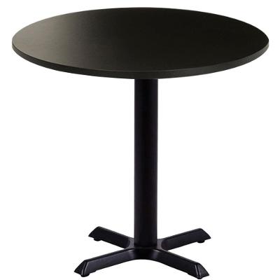 Mesa ômega Ferro Preto 74 Cm (alt) Base Em X Tampo Mdp Redondo 60 Cm (larg) X 2,50 Cm (alt) Preto