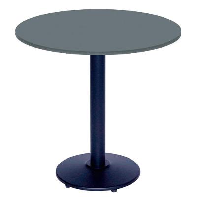 Mesa Zeta Ferro Preto 75 Cm (alt) Disco Redondo Tampo Mdp Redondo 80 Cm (larg) X 2,50 Cm Alt Grafito