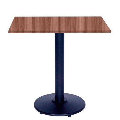 Mesa Zeta Ferro Preto 75 Cm (alt) Disco Redondo Tampo Mdp Quadrado 80 Cm (larg) X 2,50 Cm Alt Walnut