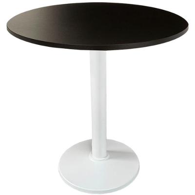 Mesa Zeta Ferro Branco 75 Cm (alt) Disco Redondo Tampo Mdp Redondo 80 Cm (larg) X 2,50 Cm (alt) Preto