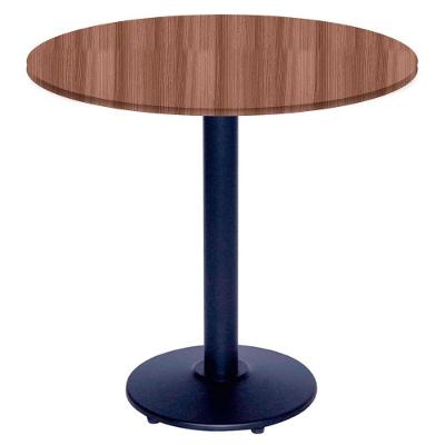 Mesa Zeta Ferro Preto 75 Cm (alt) Disco Redondo Tampo Mdp Redondo 80 Cm (larg) X 2,5 Cm (alt) Walnut