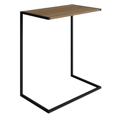 Mesa Lateral Apoio Sofá P/ Notebook Artesano 58 Cm (larg) Mdp Hanover (mel) Base Aço Carbono Preto